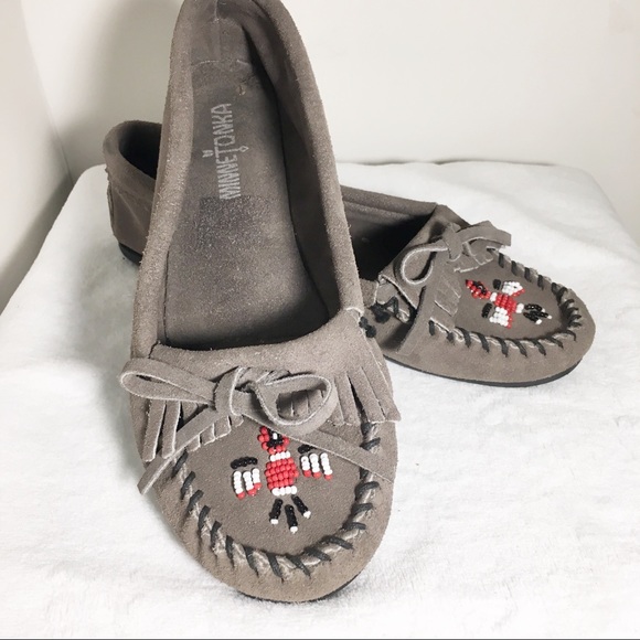 Minnetonka Shoes - Minnetonka Thunderbird moccasins gray size 7